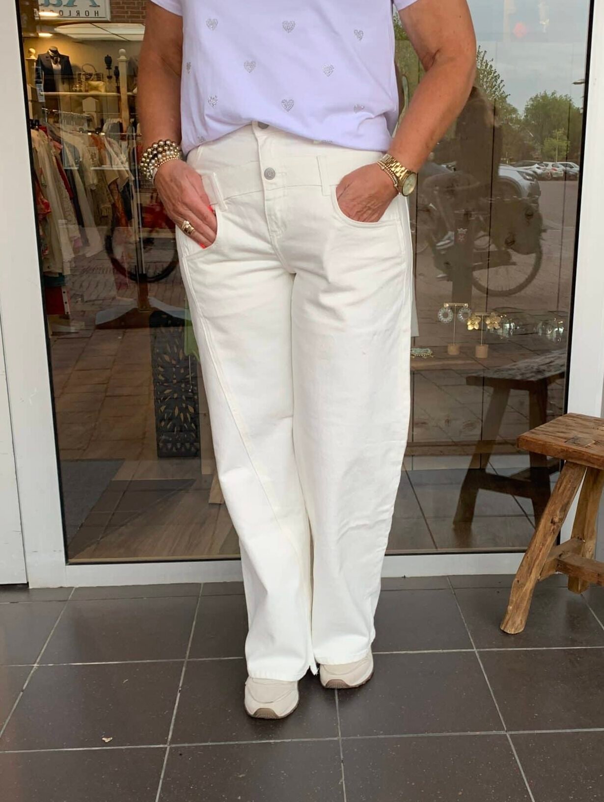 Toxik Wide Leg Double Collar White