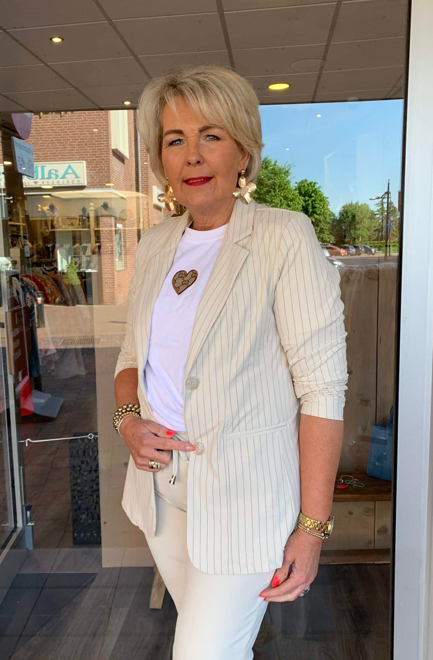Blazer Tess Mi Piace Kit/Mocca Pinstripe