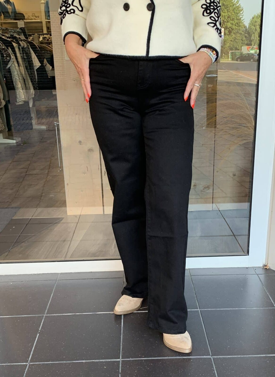 Broek Wide leg Gitte Black