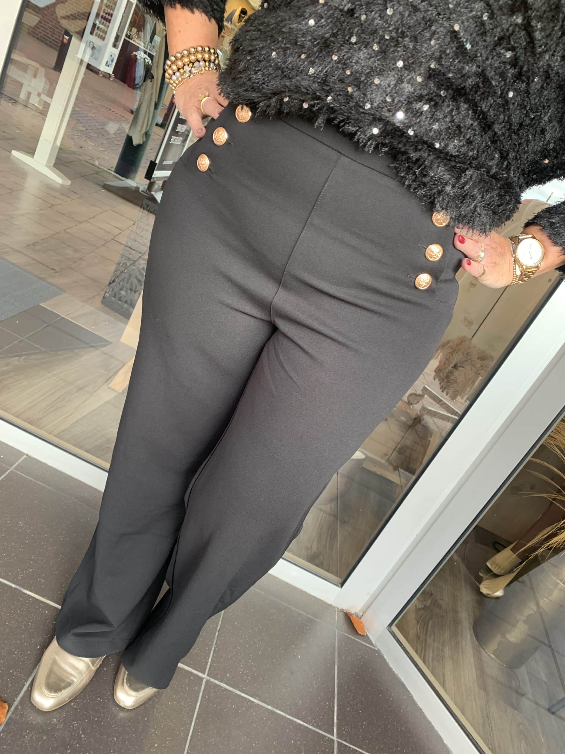 Alternative view of Pantalon Gwen Golden Buttons Black