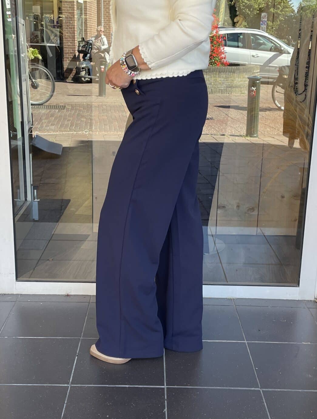 Alternative view of Pantalon Gwen Golden Buttons Donkerblauw