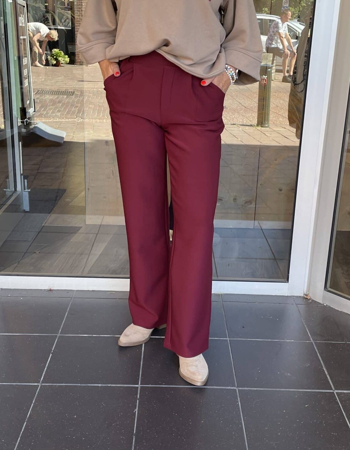 Straight Broek Sanne Burgundy