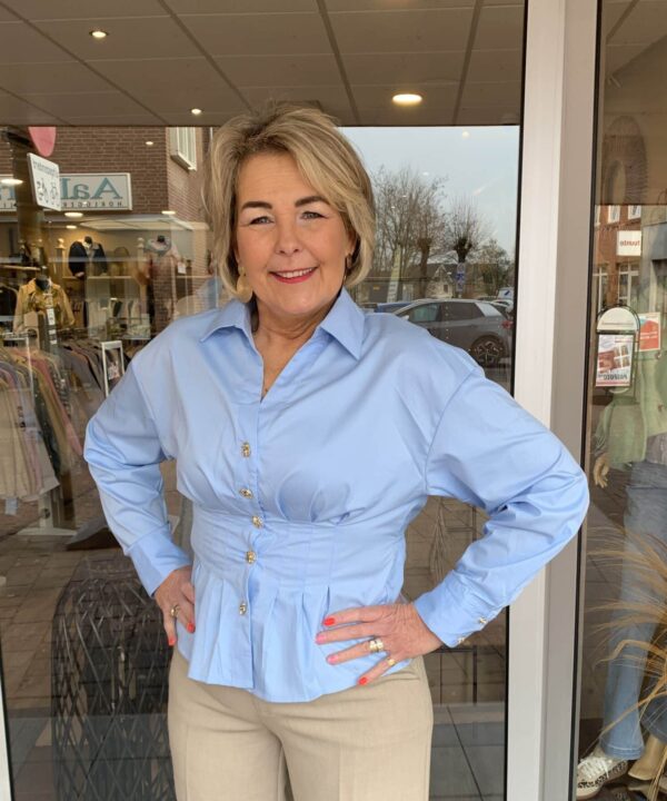 Blouse Light Blue Buttons