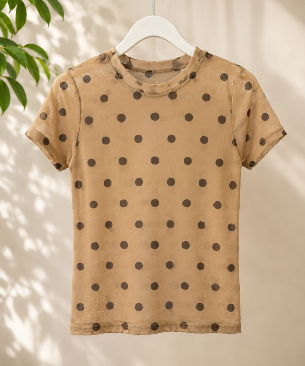 Mesh Top Polka Dot
