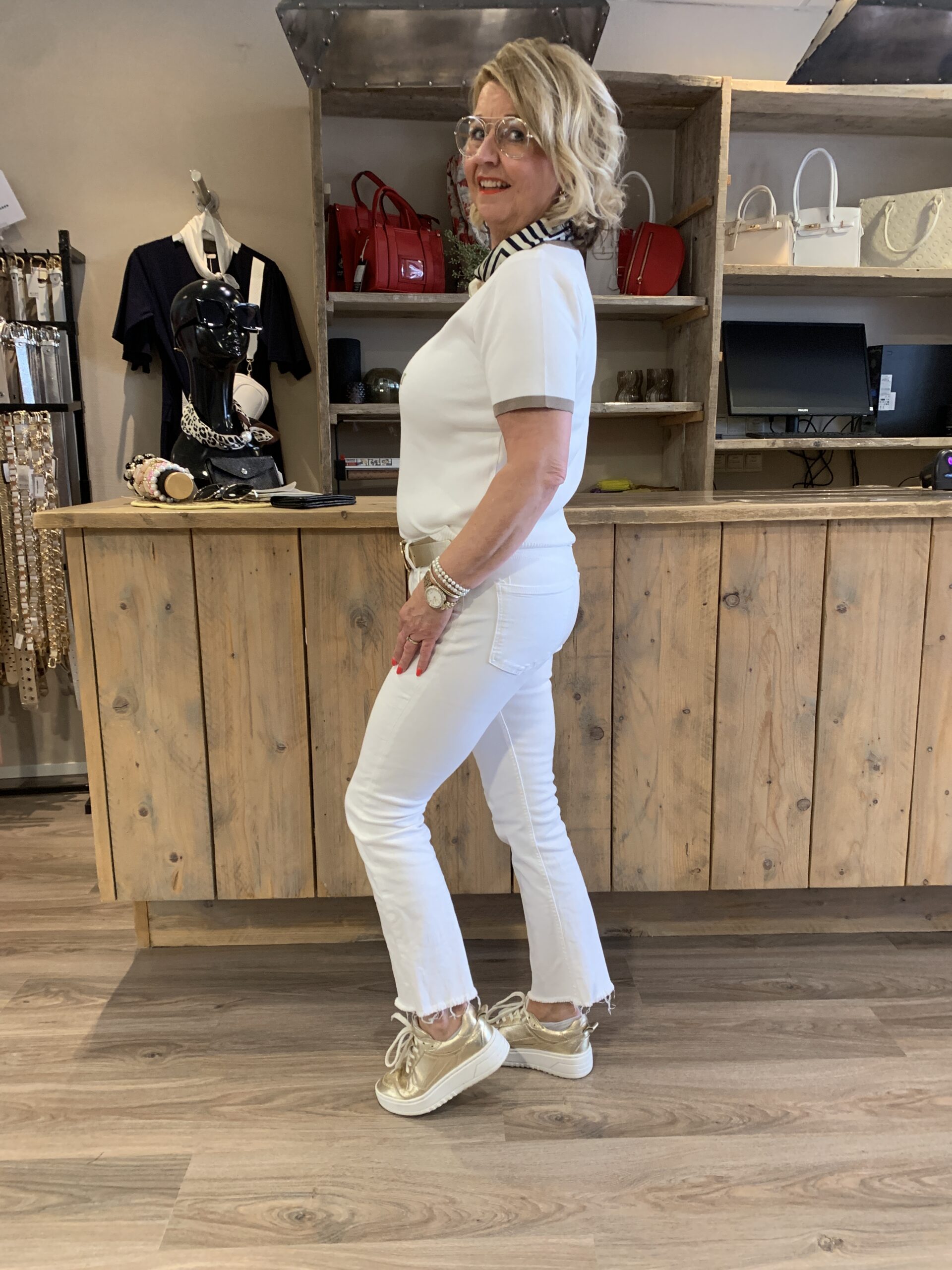 Cropped Flared Leg White - Afbeelding 2