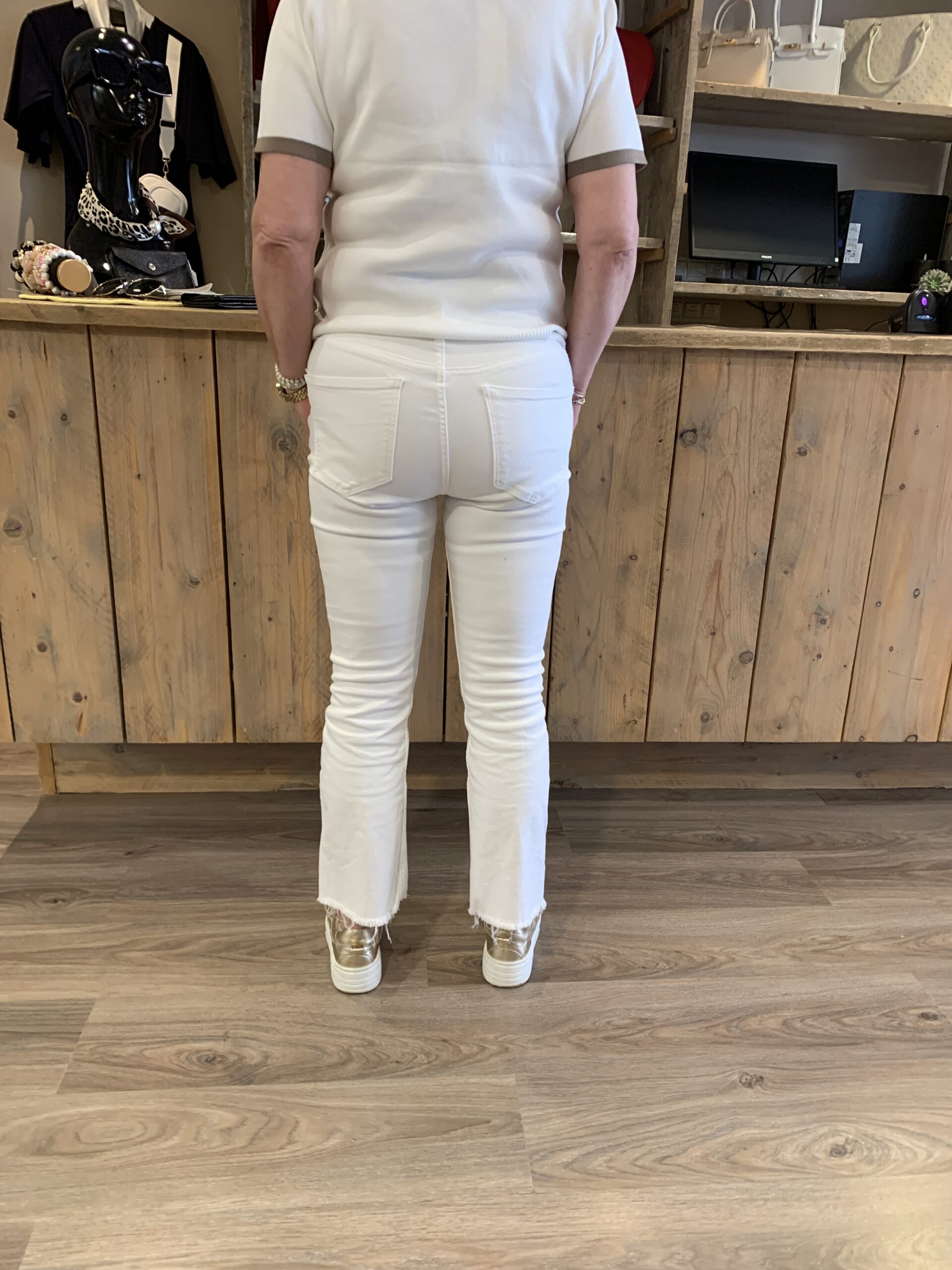 Cropped Flared Leg White - Afbeelding 3